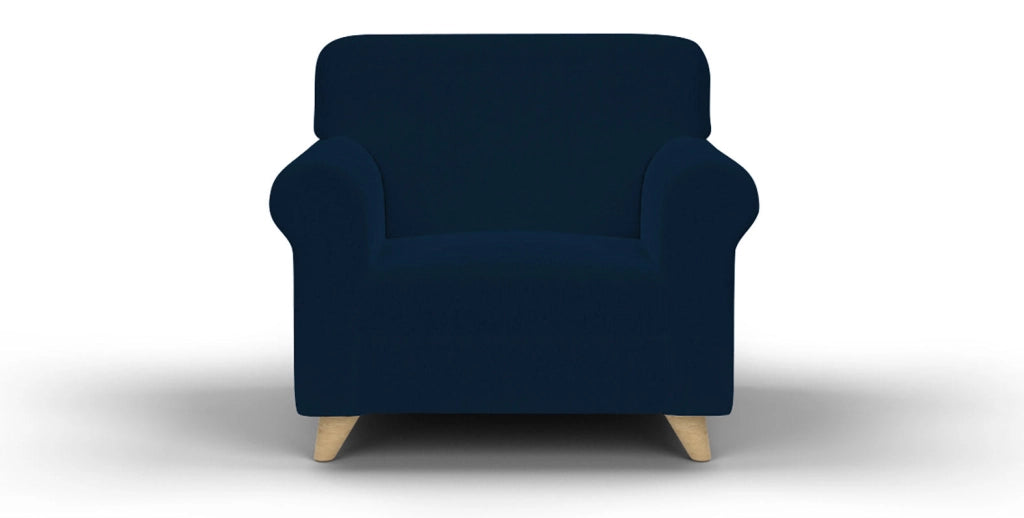 Copridivano Elasticizzato in Tessuto Blu Scuro 1 Posto