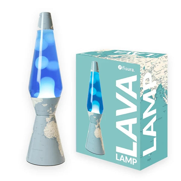Lampada lava bullet Mundo liquido blu e lava bianca