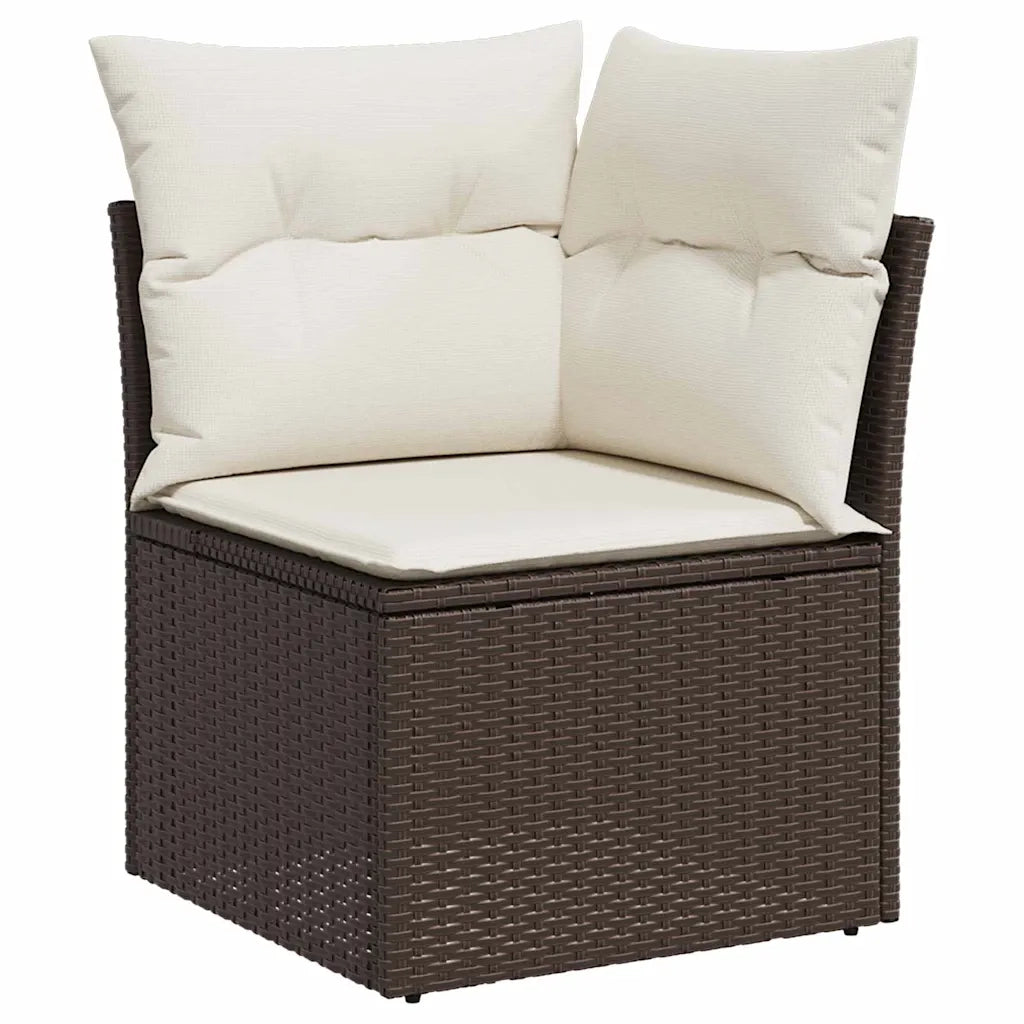 Set Divano da Giardino con cuscino 6 pcs Marrone Poly Rattan 3346058
