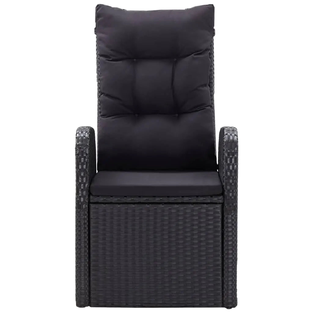 Set da Pranzo da Giardino 9 pz con Cuscini Nero 3099504