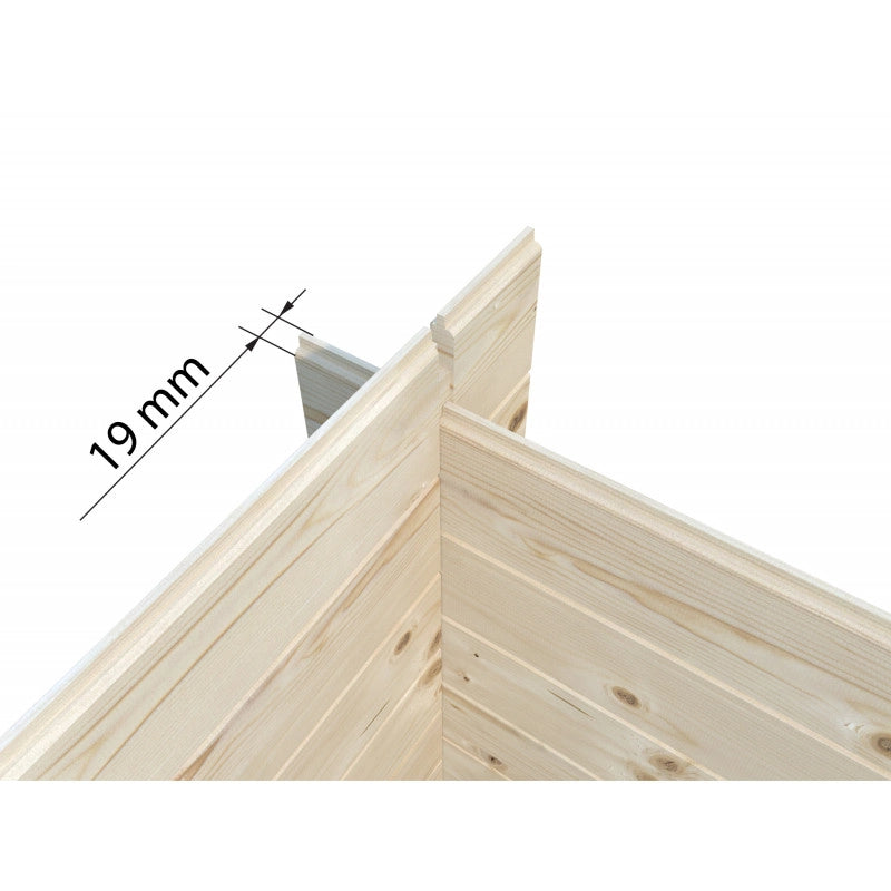 Casetta da giardino in legno 216x216 cm, pareti 19 mm con porta doppia in plexiglass, deposito attrezzi esterno compatto - Esterni da Vivere