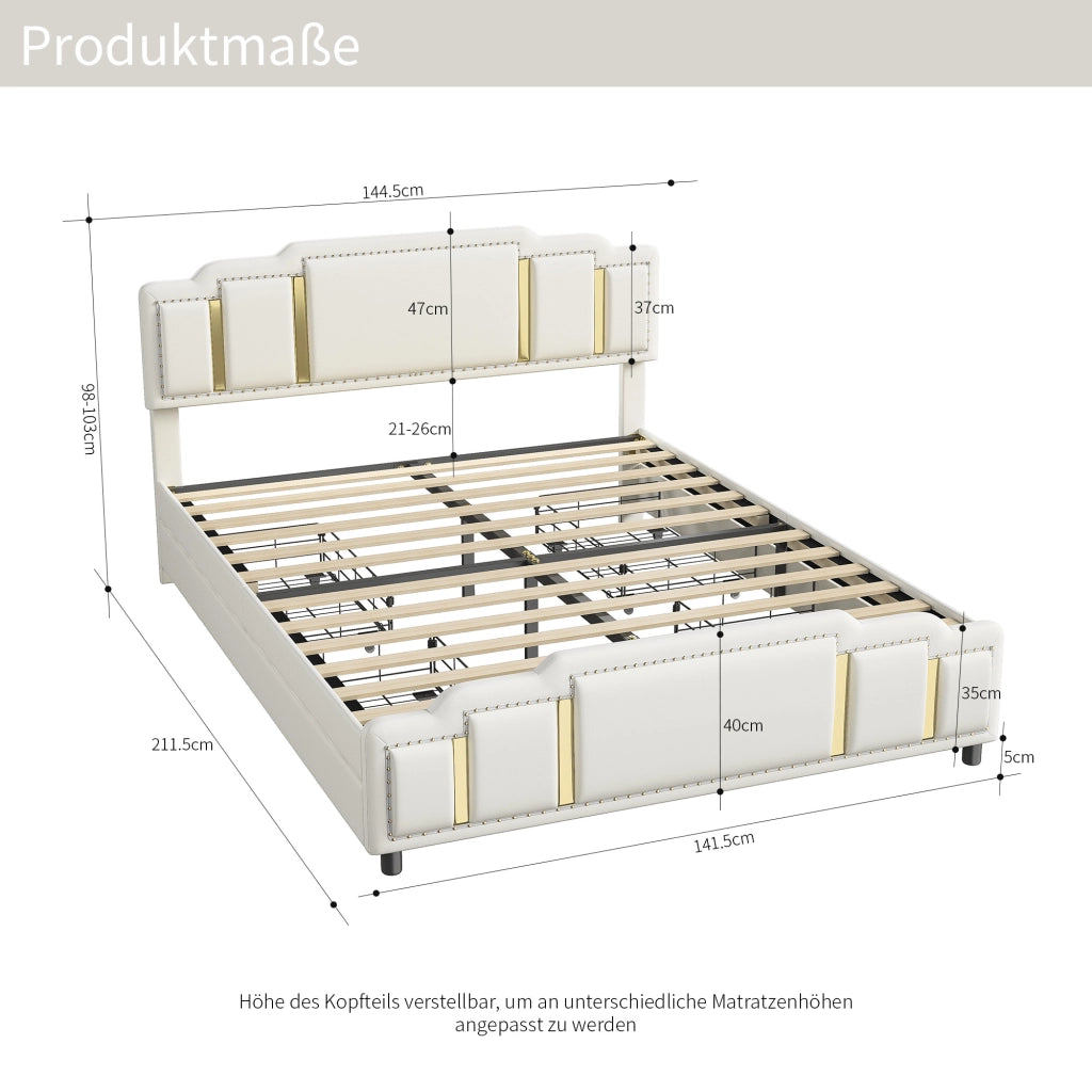 Letto con cassetti ¨C Minimal ¨C beige 120x200cm
