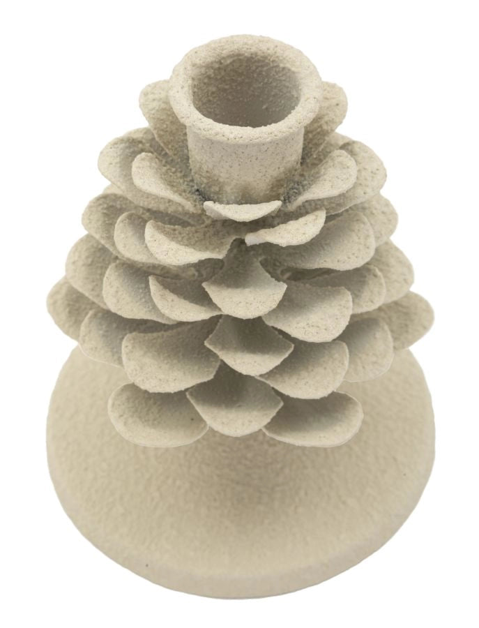 Porta Candele Dune Pigna Ø9,5x11,5 cm in Ferro Crema