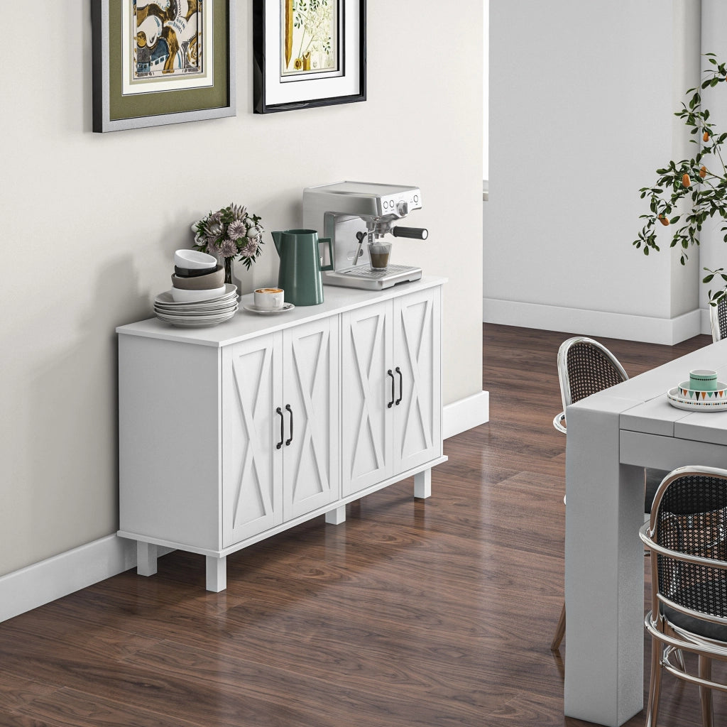 Mobile Multiuso con Cassetti e Ripiani ¨C Zephmum ¨C Bianco 120x37x75 cm