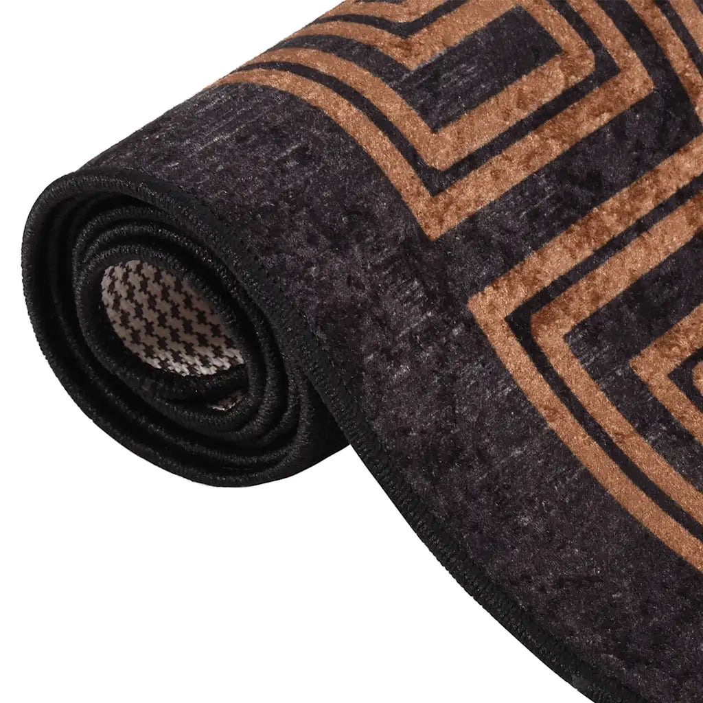 Tappeto Lavabile 160x230 cm Nero e Oro 337931