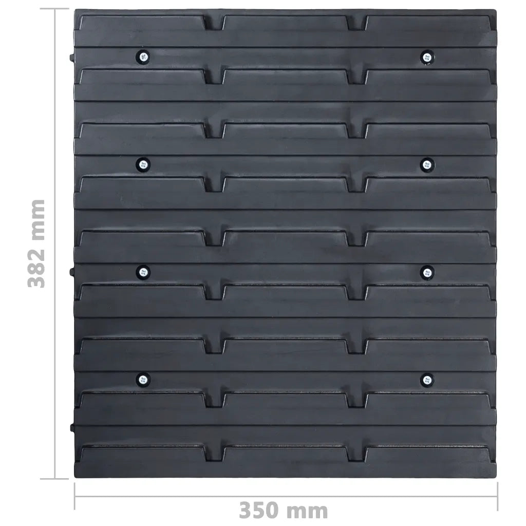 Kit Contenitori 29 pz con Pannelli a Parete Rosso e Nero 146283