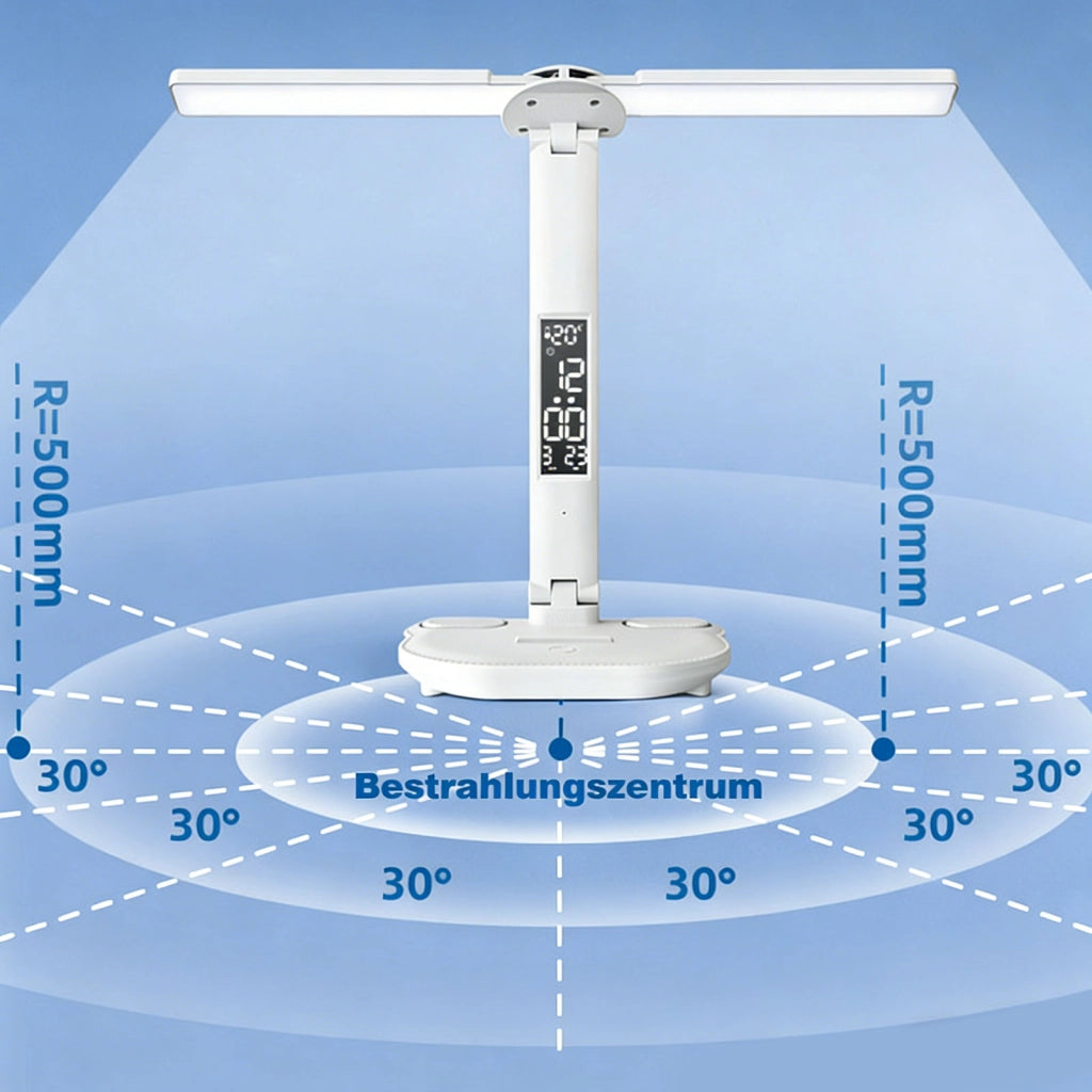 Lampada da scrivania LED bianca a doppia testa 3W