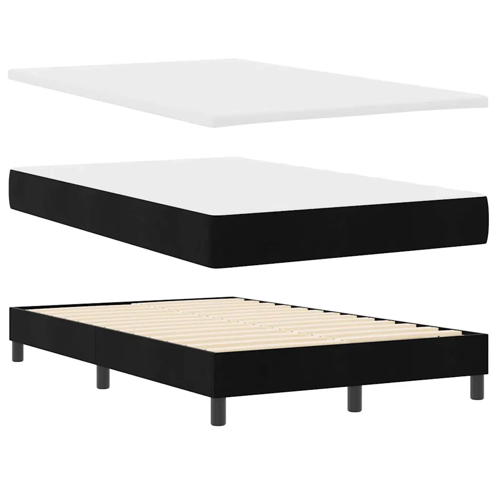 Letto a molle con materasso Nero 120 x 190 cm Velluto 3339094