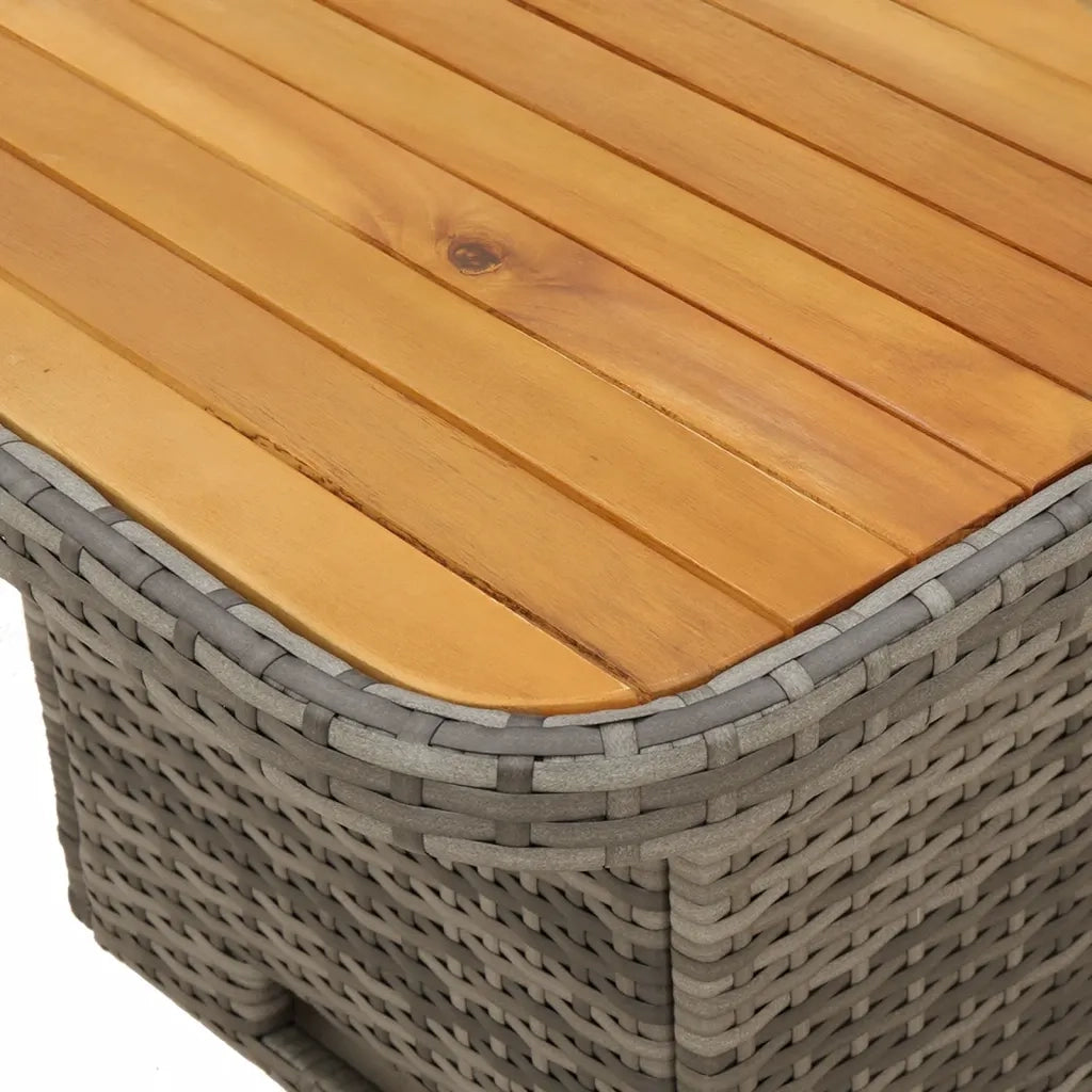 Set da Pranzo da Giardino 5 pz con Cuscini in Polyrattan Grigio 3277401