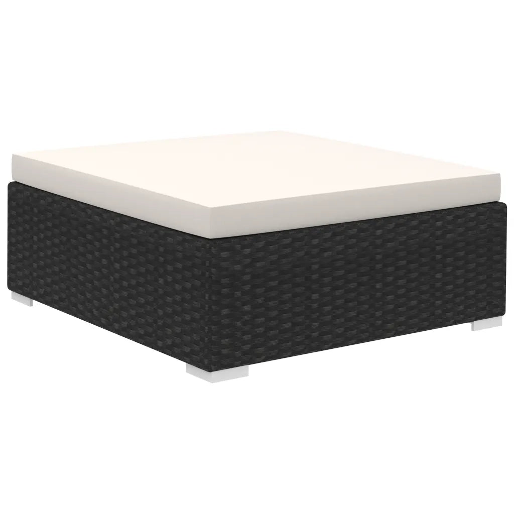 Set Divani da Giardino 12 pz con Cuscini in Polyrattan Nero 41263