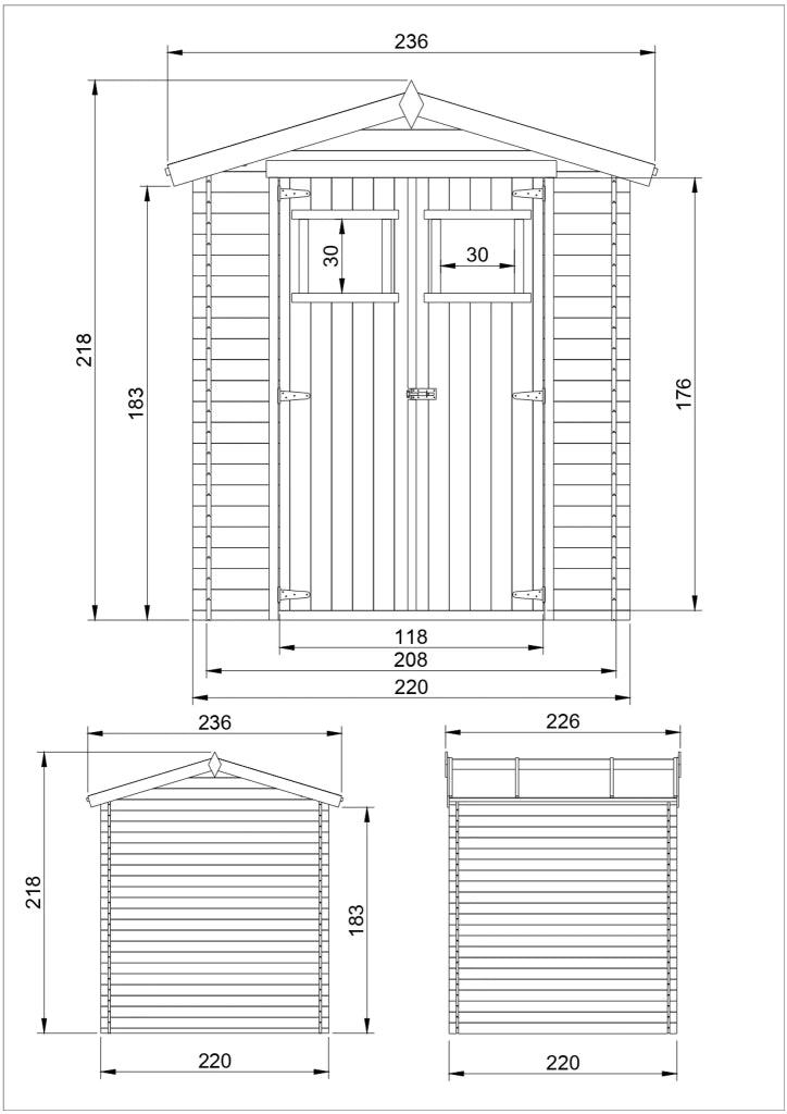 TIMBELA M369 Casetta da Giardino in Legno - 4,33 m2