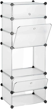 Scarpiera con 6 scomparti 126 cm plastica trasparente 13_0001636_3
