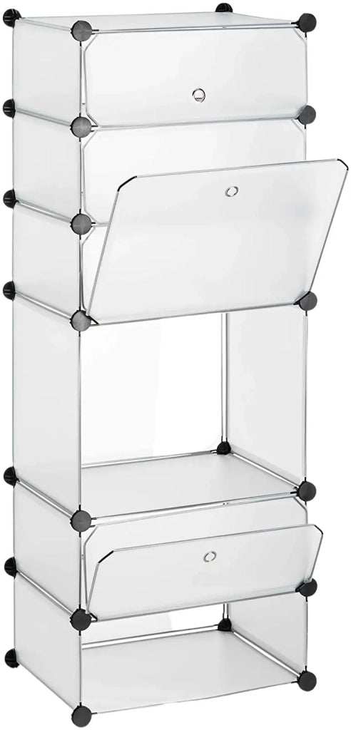 Scarpiera con 6 scomparti 126 cm plastica trasparente 13_0001636_3