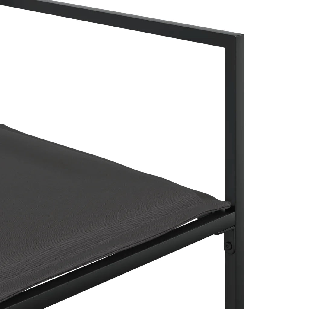 Set da Pranzo da Giardino 15 pz con Cuscini Nero in Textilene 3295086