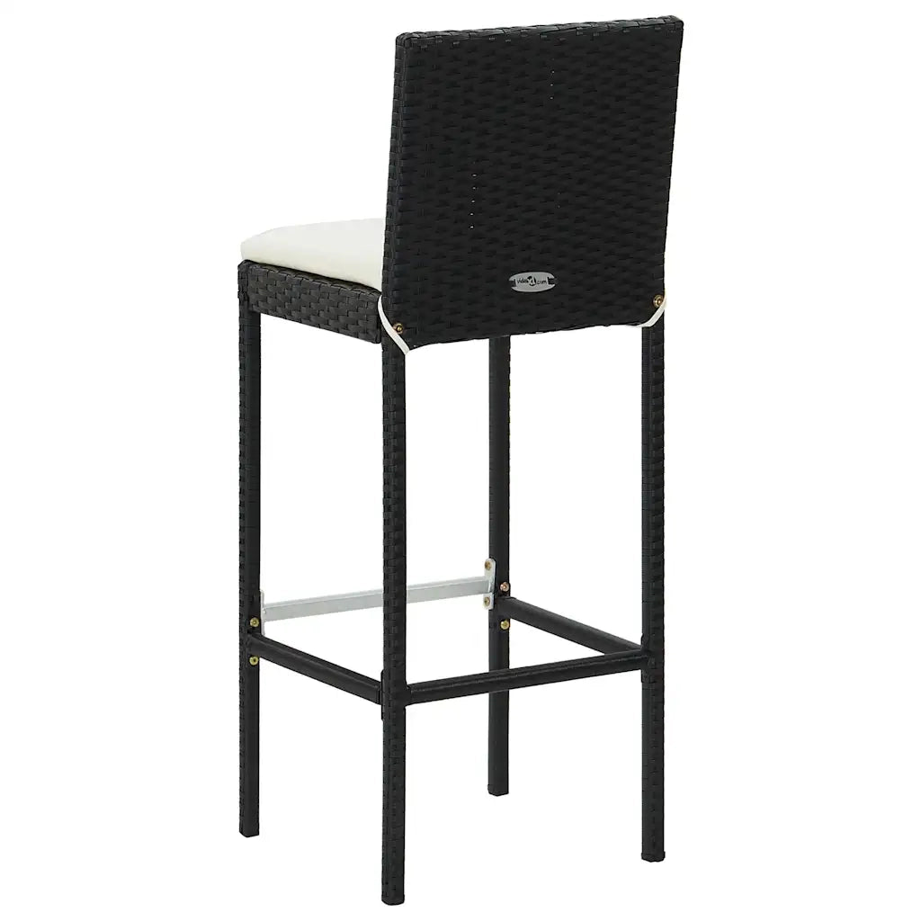 Set da Bar da Giardino 5 pz con Cuscini in Polyrattan Nero 3064860