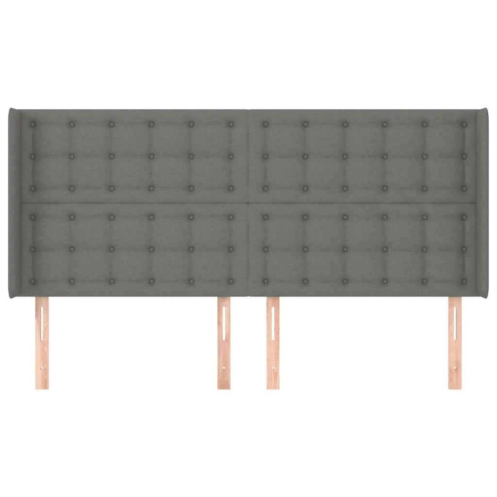 Testiera ad Orecchio GrigioScuro 183x16x118/128cm inTessuto