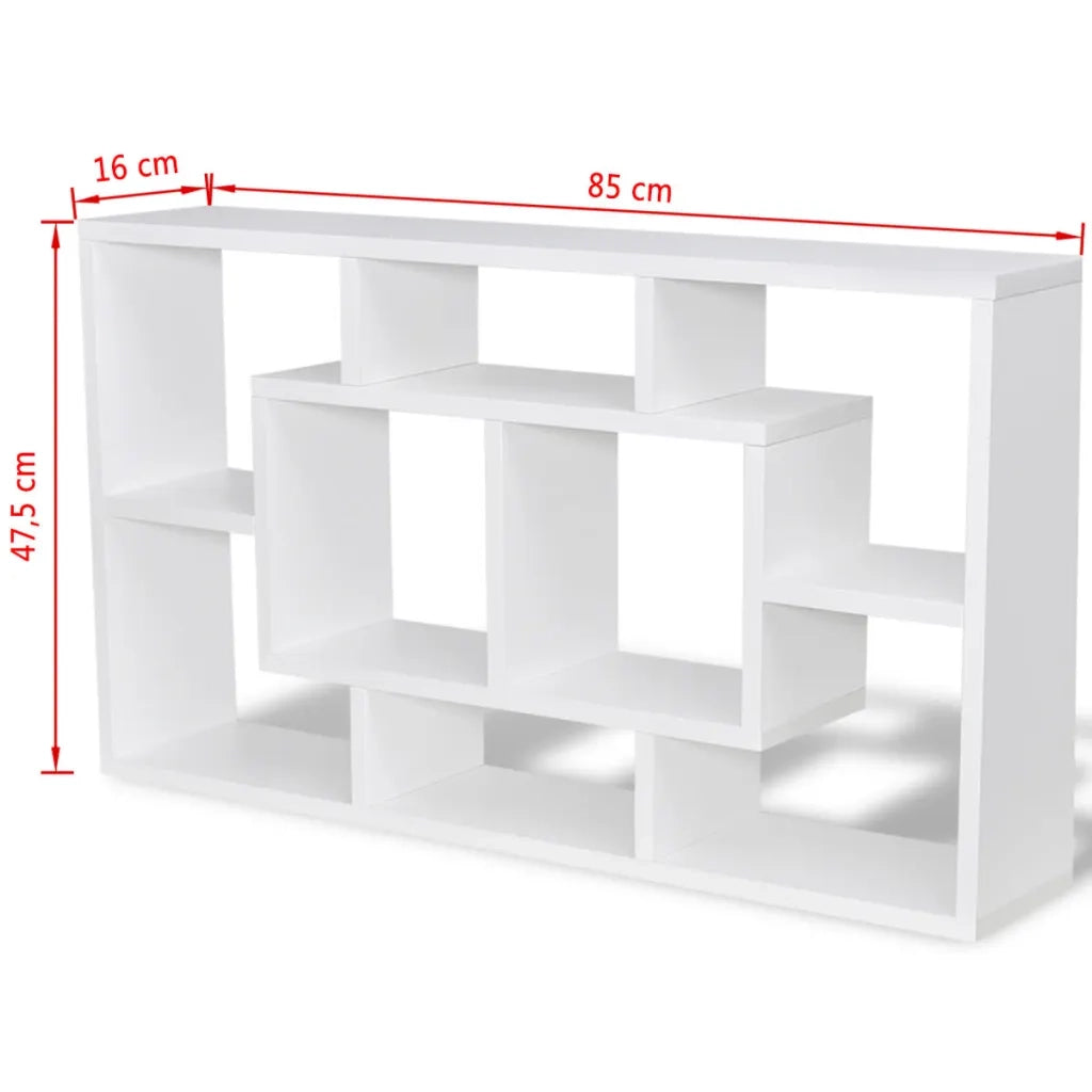Espositore da Parete Galleggiante 8 Scomparti Bianco 242548