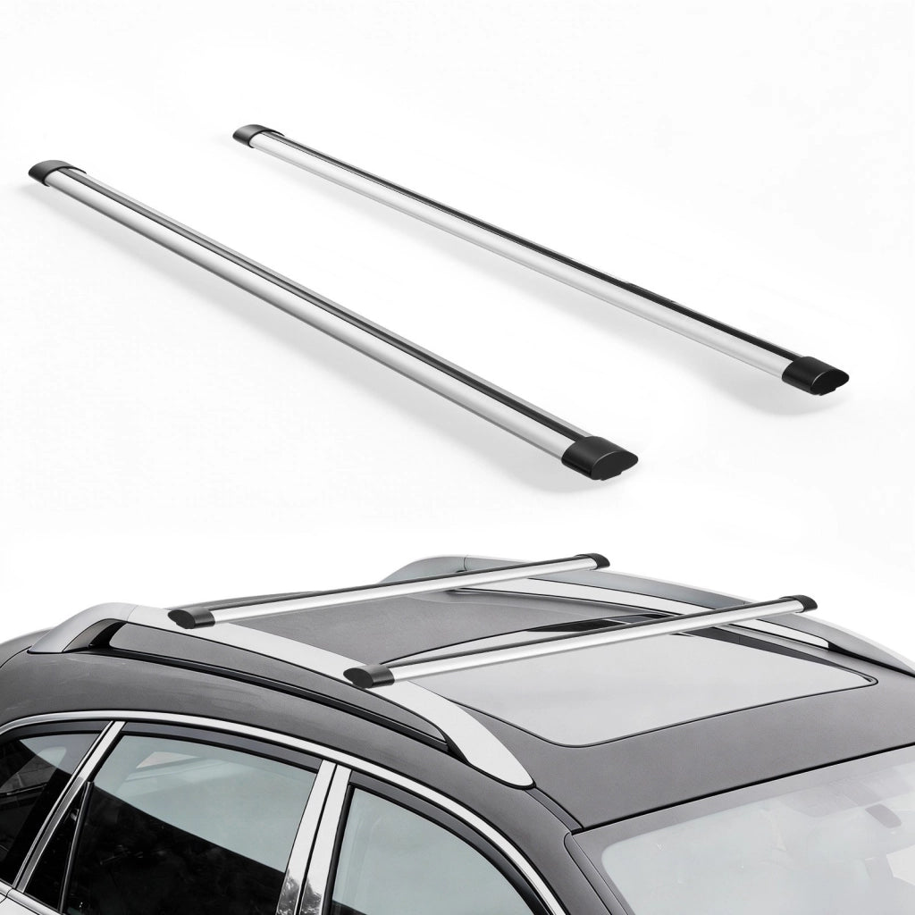 Set 2 Barre Portapacchi Tetto Auto SUV in Alluminio 1350 mm Carico Max 100 kg HJ-RB015bar-135CM Trasversali Robuste