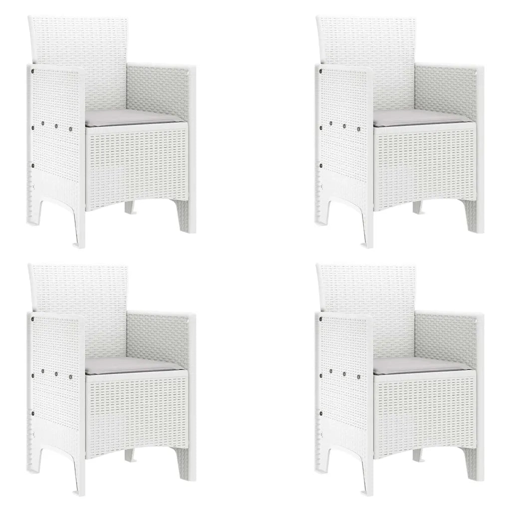Sedia da Giardino 4 pcs Bianco 53 x 49 x 85 cm Polipropilene
