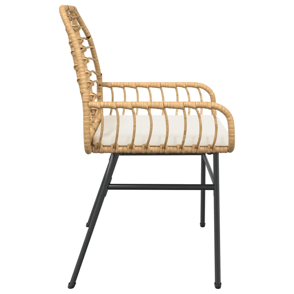 Sedie da Giardino 2pz con Cuscini Marrone in Polyrattan 369094
