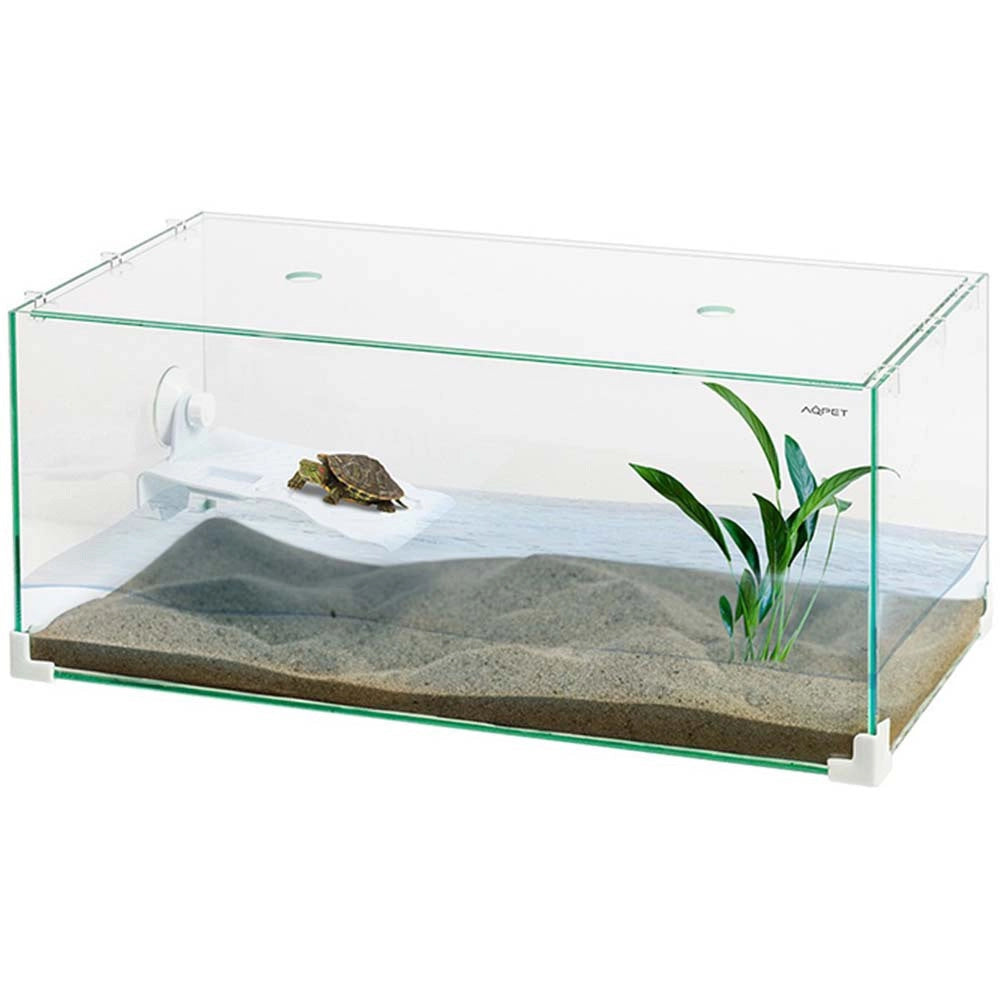 Aqpet Tortuga - tartarughiera con coperchio e isolotto Lunghezza: 50 cm