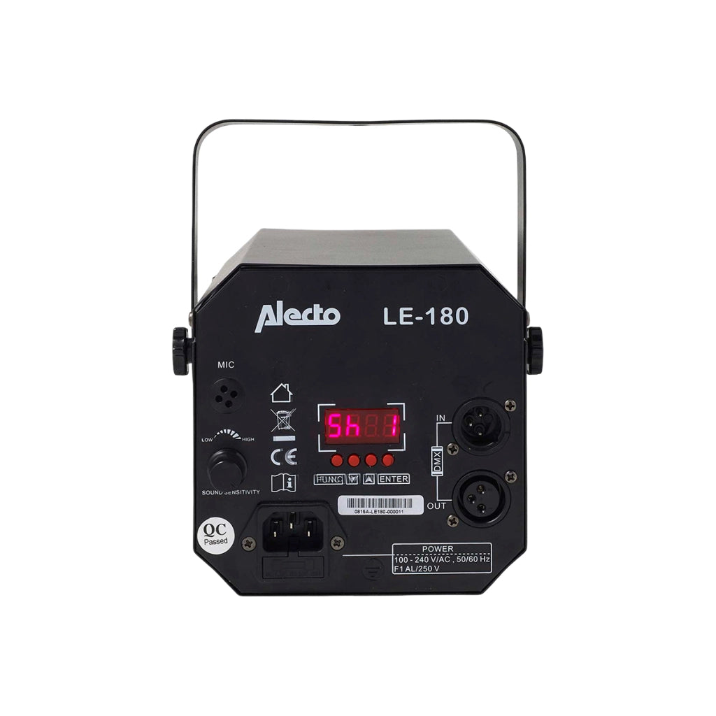 Proiettore Disco LED DMX con Modalità Musicale ed Effetti Strobo Nero Alecto