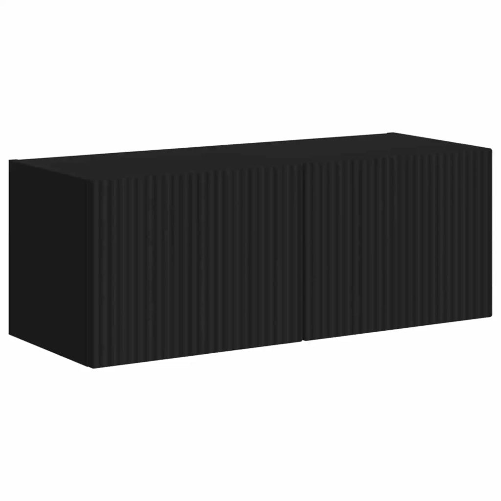 Set di Mobiletto da TV a Parete Montaggio a parete 6 pcs Nero 3408944