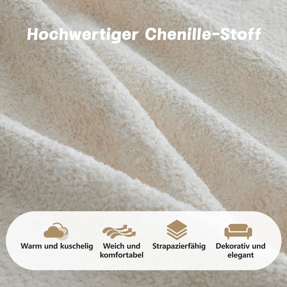 Divano Modulare Angolare 2 Posti con Pouf ¨C Xylo ¨C Beige, Braccioli Mobili
