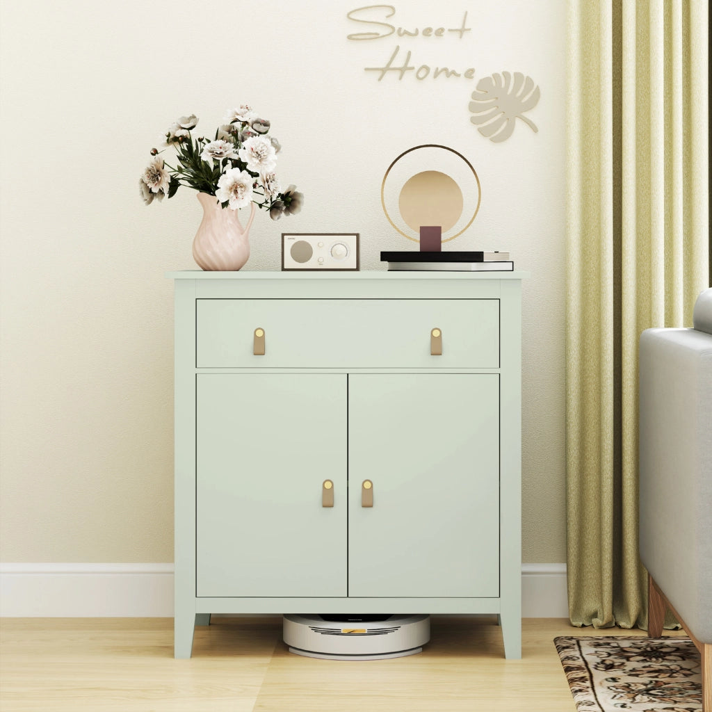 Cassettiera con ante e ripiani ¨C Minimal ¨C verde chiaro 80x40x90