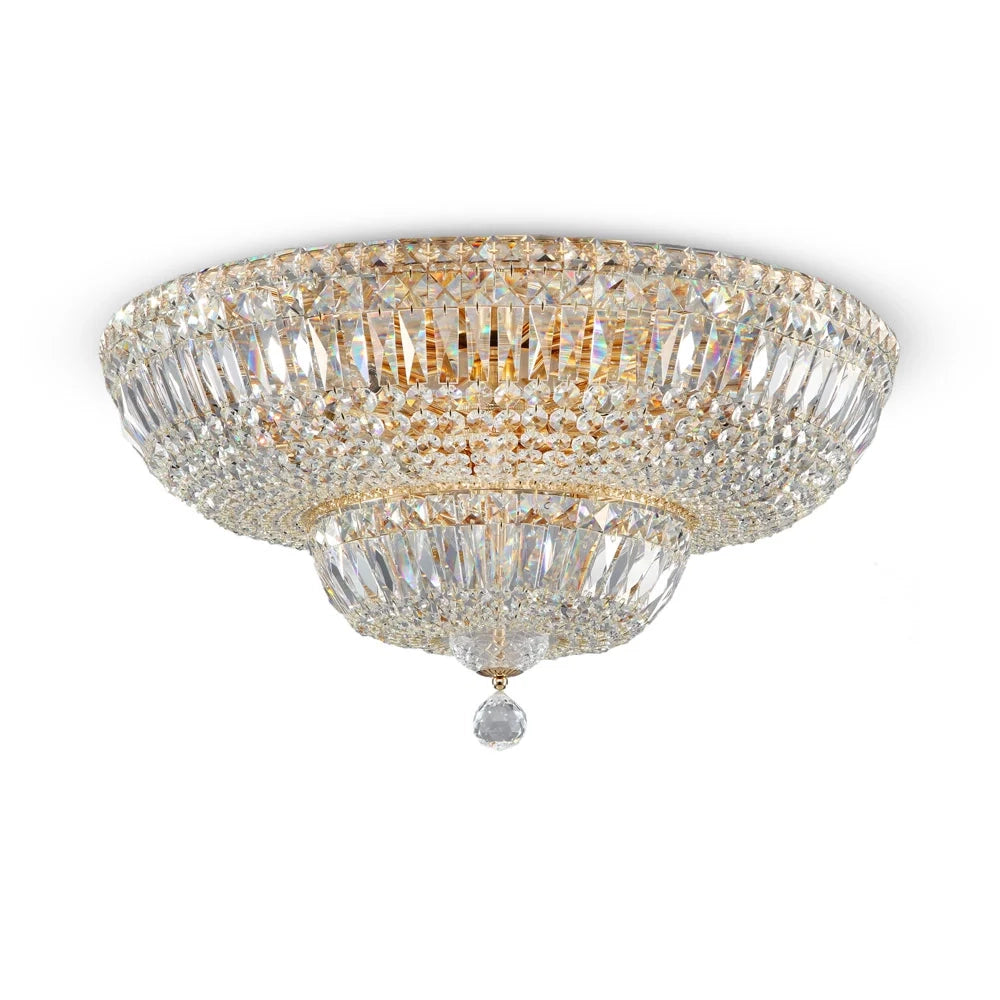 Plafoniera Contemporanea Basfor Metallo Oro 16 Luci