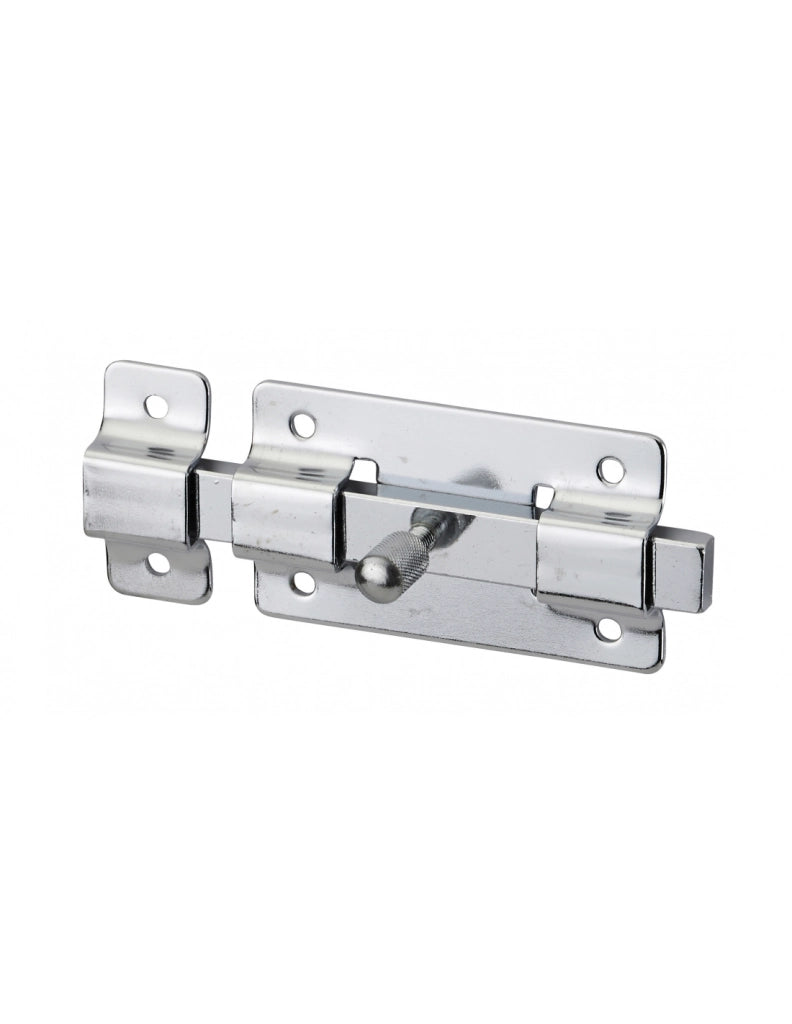 Chiusura a chiavistello per mobili, 100 mm, acciaio cromato, chiusura a chiavistello piatto – Serrurerie de Picardie