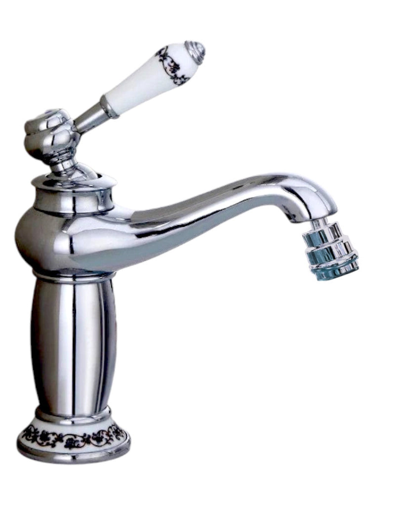 Rubinetto miscelatore per BIDET bagno vintage con dettagli in ceramica cromato