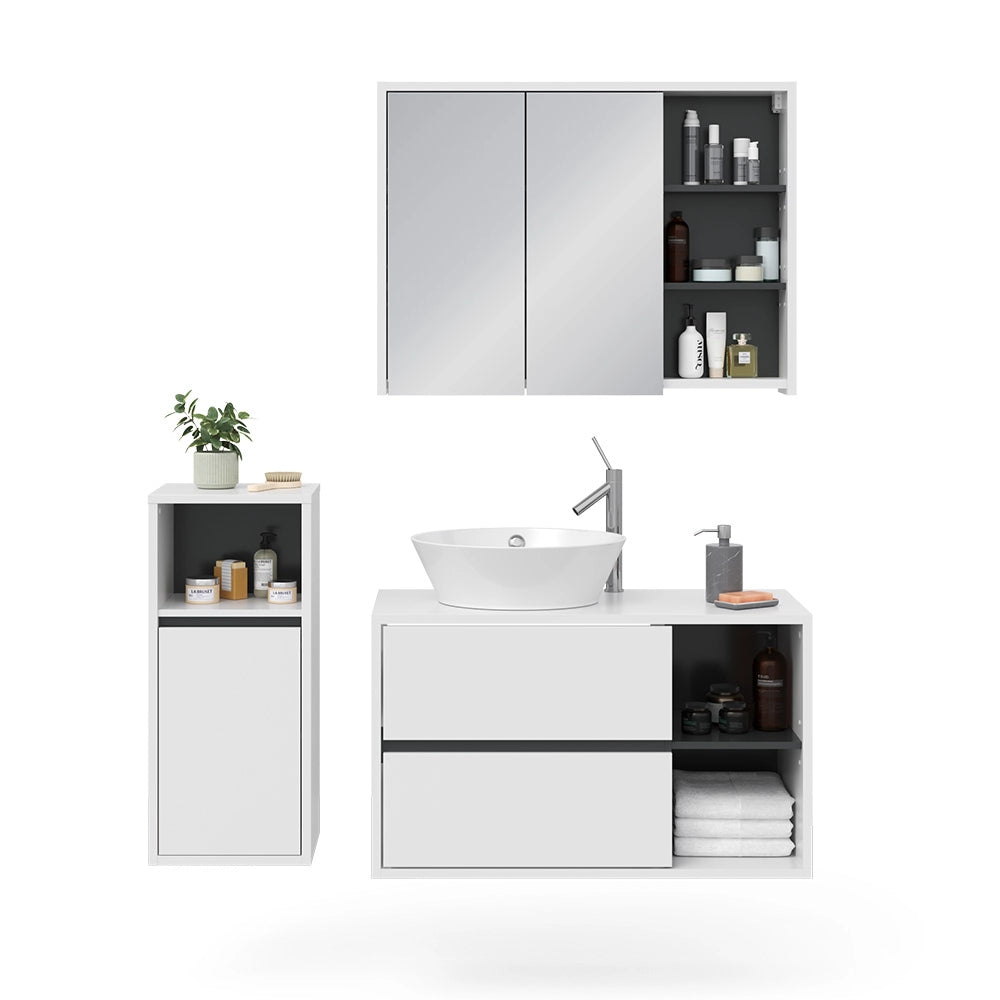 Vicco Set mobili bagno Bianco 3 parti
