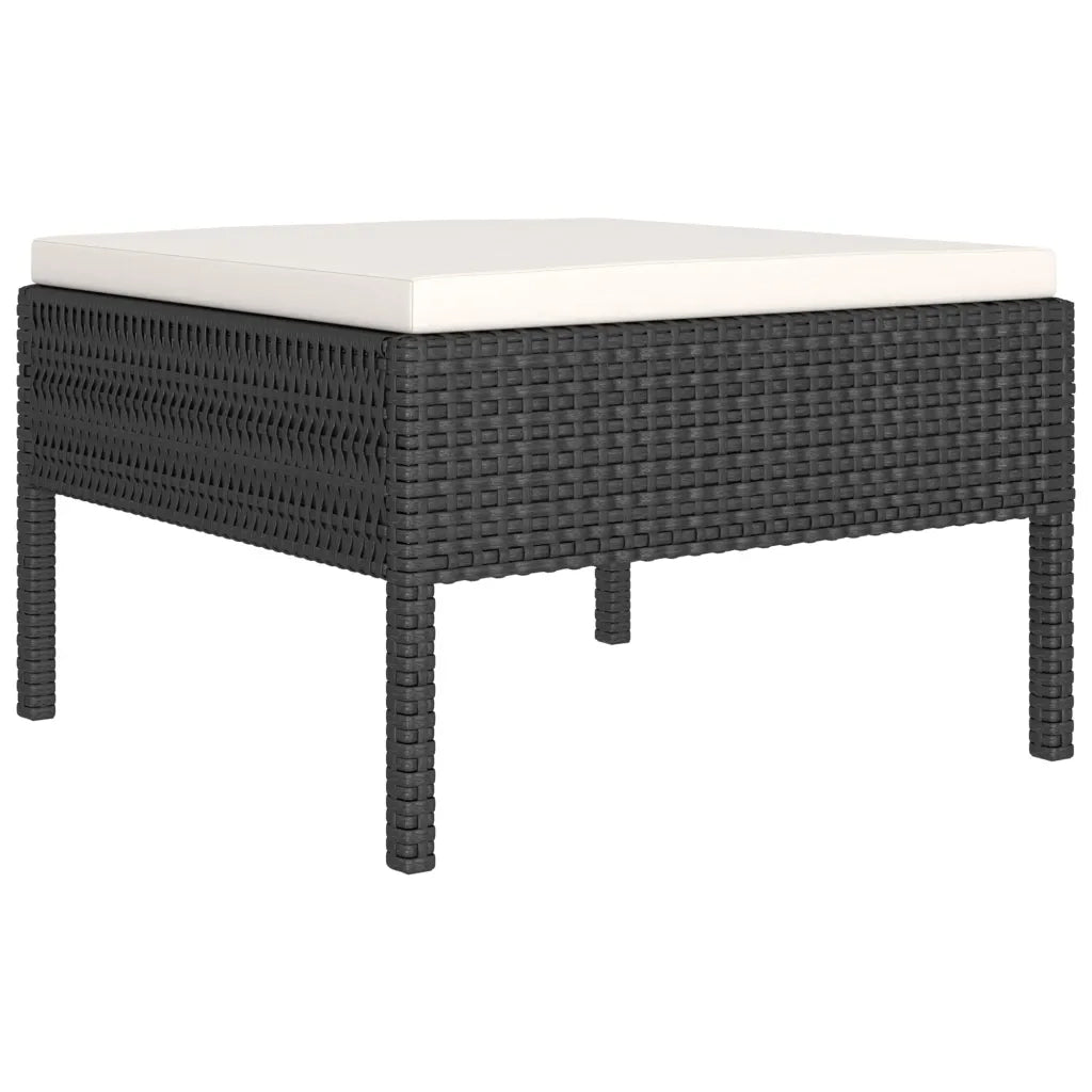 Set Divani da Giardino 9 pz con Cuscini in Polyrattan Nero 3094432