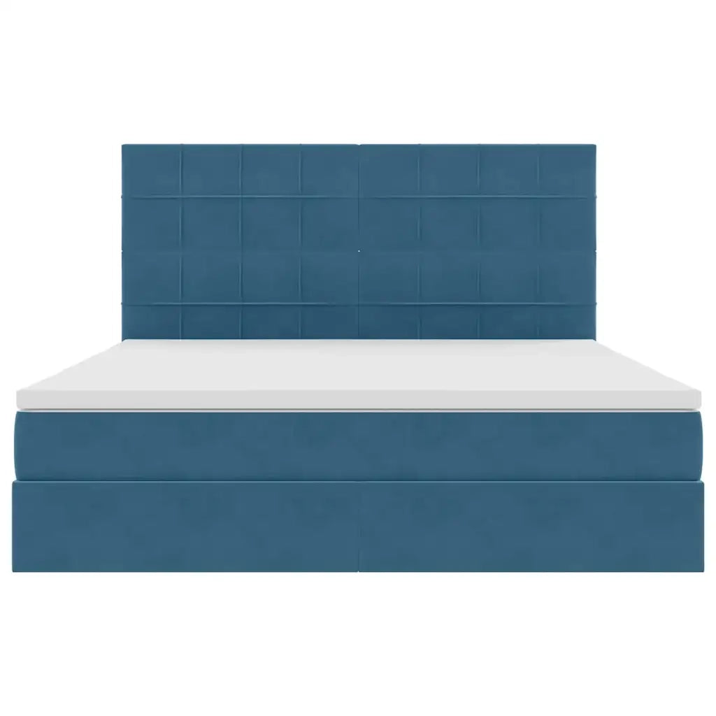 Letto con contenitore e materasso Blu Scuro 160 x 200 cm