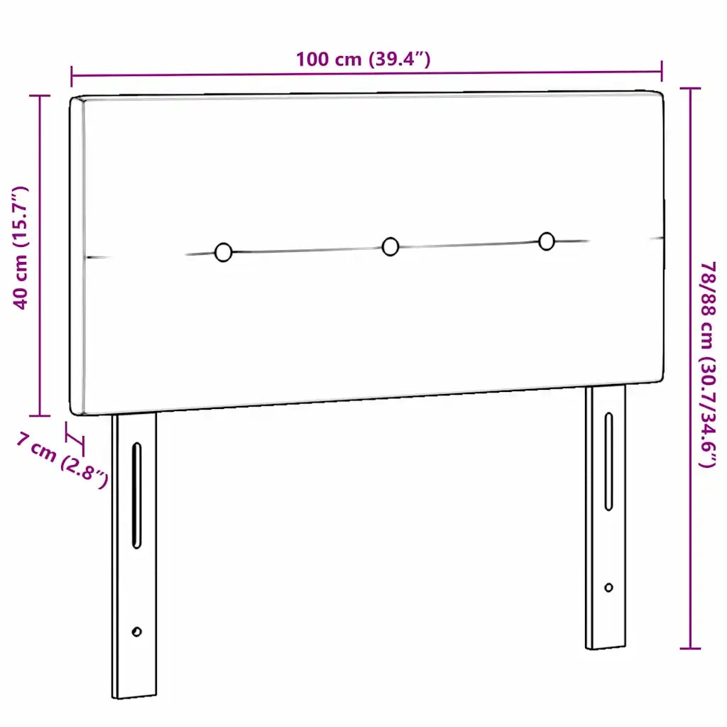 Testiera | Testata Grigio chiaro 100 cm Velluto