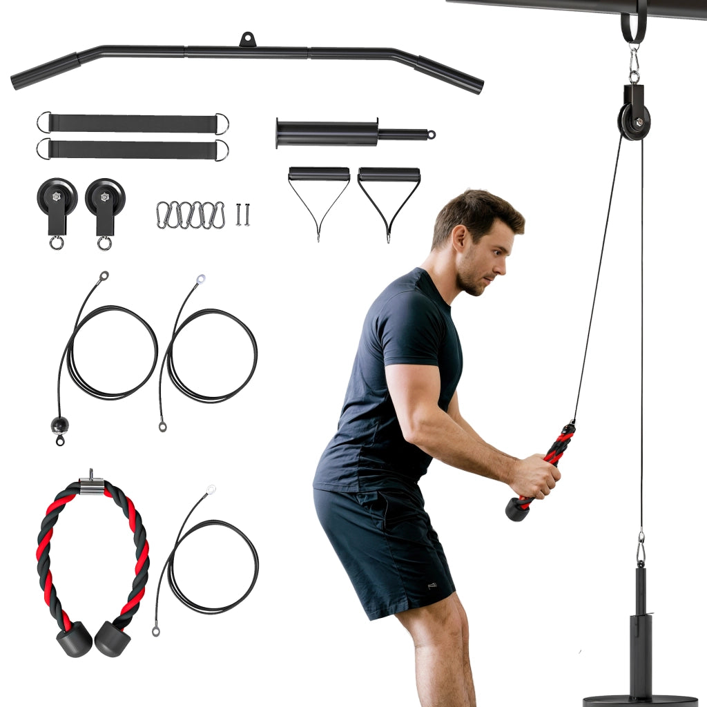 Sistema a carrucola per lat machine in acciaio cavo fitness per allenamento a casa portata 100 kg robusto
