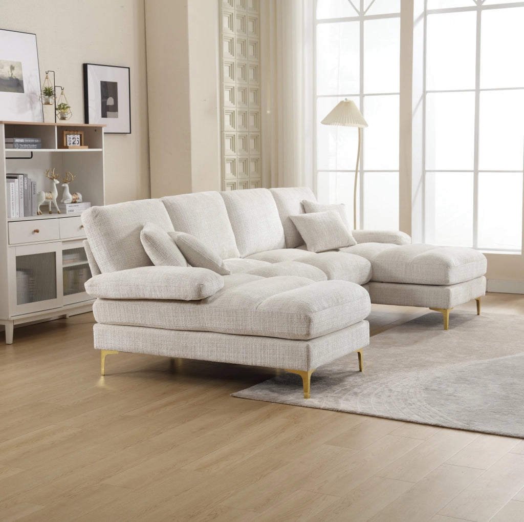 DIVANO U a 2 Chaise 272x136x88 cm Chenille Beige