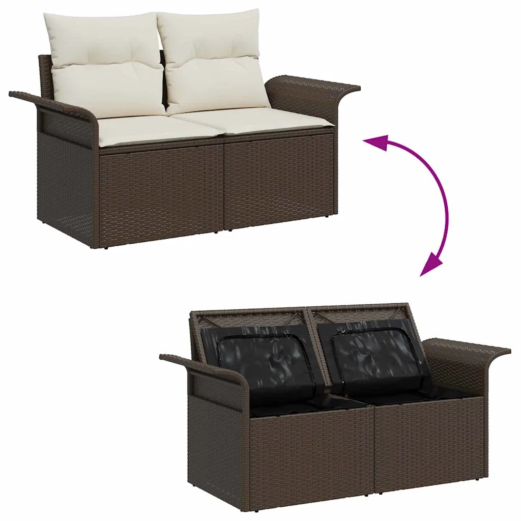Set Divano da Giardino 6 pcs Marrone Rattan in Polipropilene 3356931