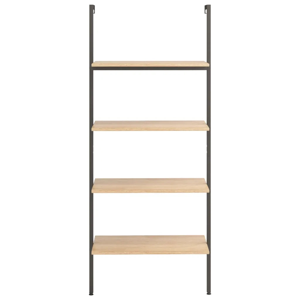 Scaffale Pendente 4 Livelli Marrone Chiaro e Nero 64x35x152,5cm 336382