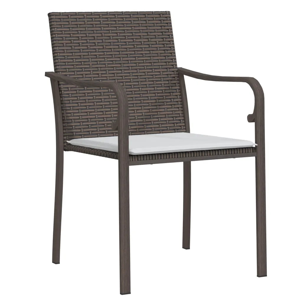 Set Pranzo da Giardino 5pz con Cuscini in Polyrattan e Acciaio 3186961
