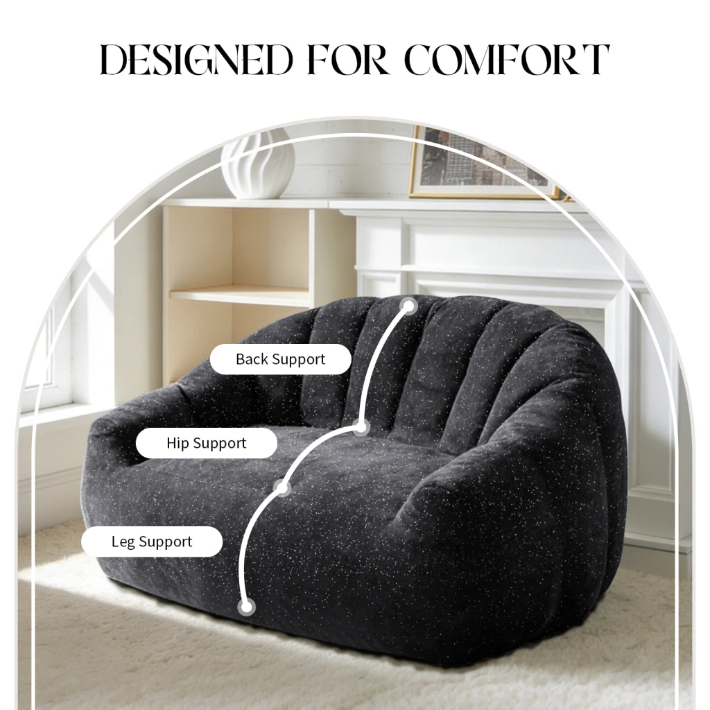 POLTRONA SACCO Design orso nero in flanella