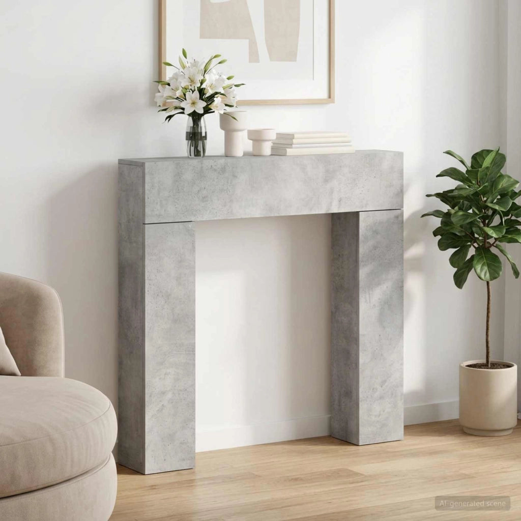 Cornice per camino Grigio Cemento 102 x 18 x 100,5 cm 8006601