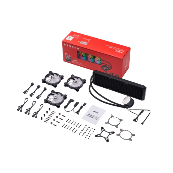 ADATA XPG DISSIPATORE CPU ACQUA LEVANTE X 360 ARGB BLACK RGB MIRROR PUMP HEAD