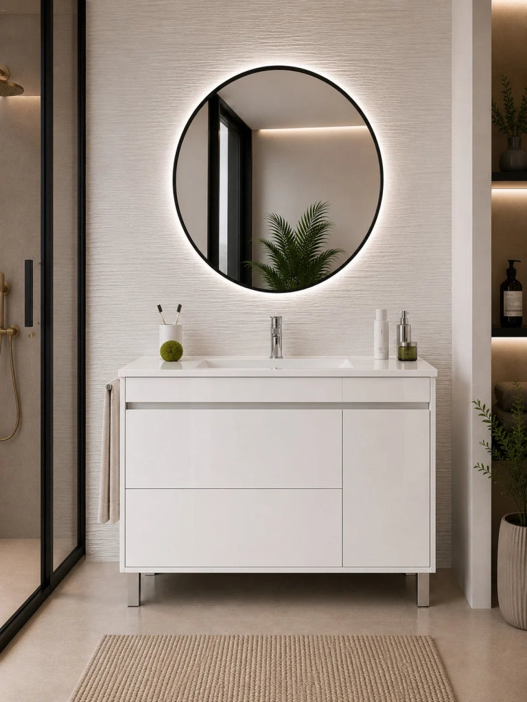 Mobile bagno con lavabo ORIGENBATH CAPRERA senza specchio 90x40 cm bianco con colonna