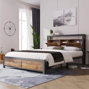 Letto matrimoniale 140 x 200 cm con testiera contenitore