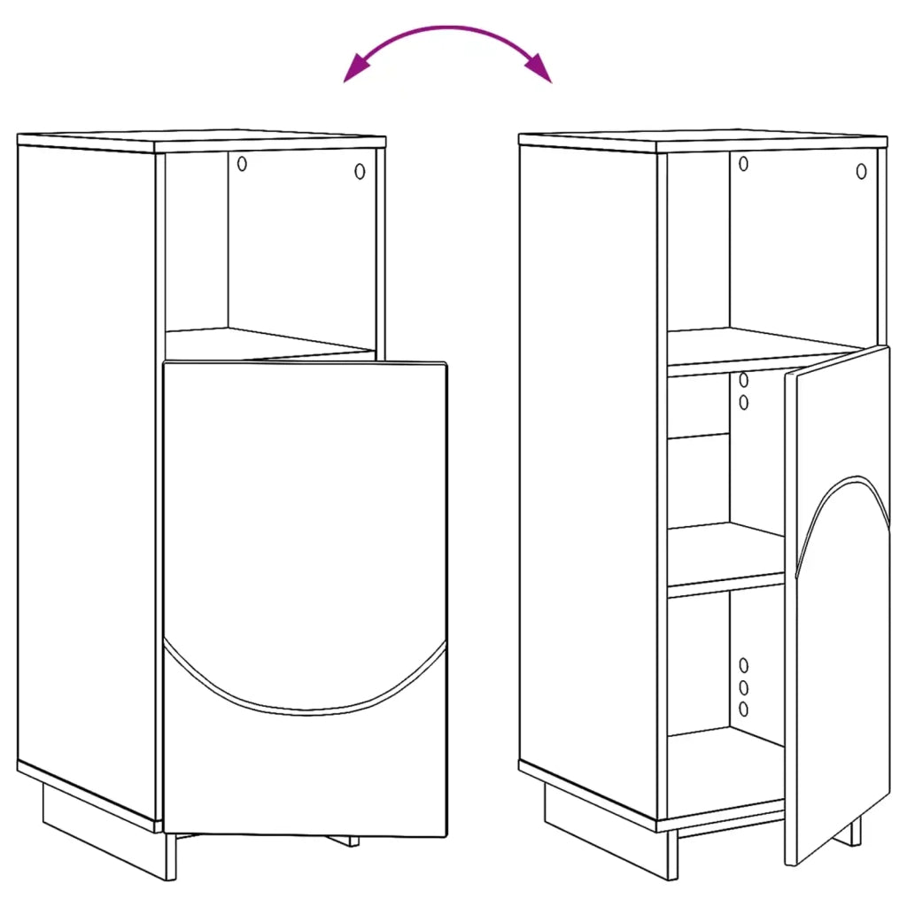 Set mobili da bagno 3 pz Nero Legno ingegnerizzato 3433047