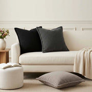 Federa 2 pz HOUTEN Nero 45 x 45 cm Bouclé 918673