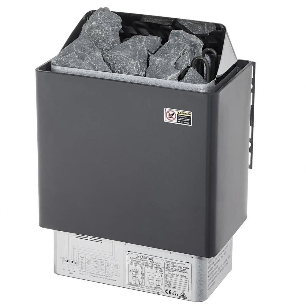 Stufa Sauna Elettrica 6KW Portatile Interno Esterno 400V Timer 3 Ore Regolatore Digitale 5-9m³ Hotel