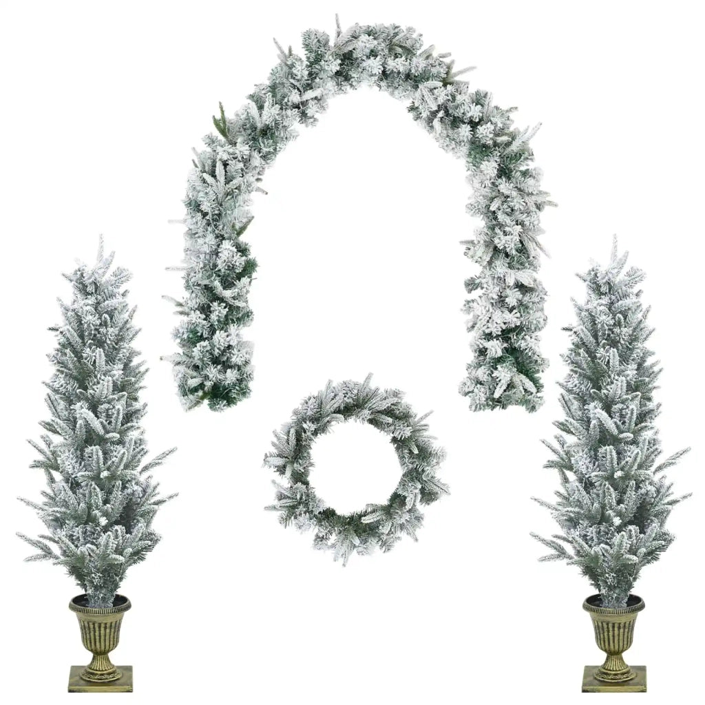 Albero di Natale Mini 120 cm PVC e PE Verde e Bianco 3468450